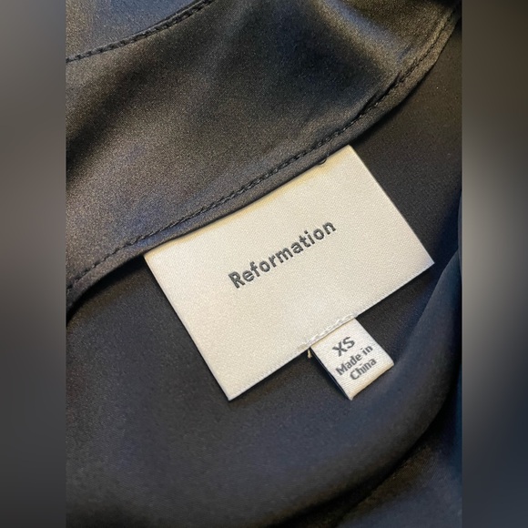 NEW Reformation Jeany Silk Long Dress Backless Formal Wedding Black | Size XS - Picture 8 of 10